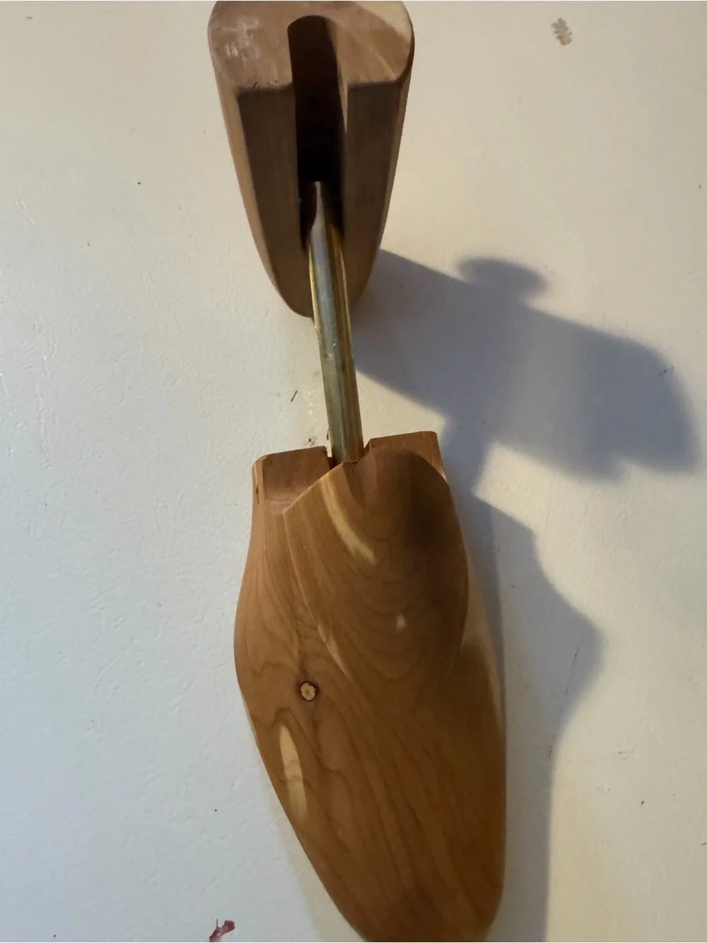 Johnston & Murphy Brown Wood Wall Hook with Gold-Tone Knob